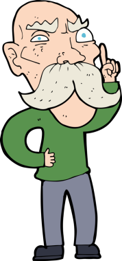 Çizgi film bir insan tarafından çizilmiş yaşlı bir adamı rahatsız ediyor.