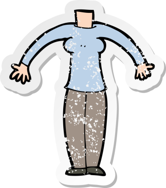 Bir insan tarafından çizilmiş bir karikatürün gerilimli çıkartması.