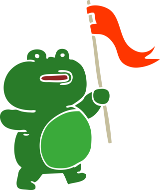 Bir insan tarafından çizilmiş komik karikatür kurbağası.