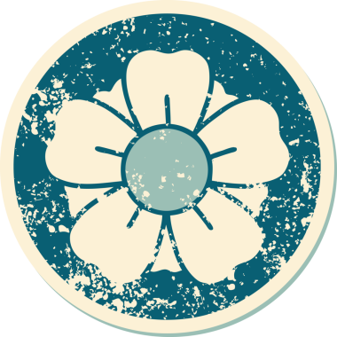 Bir insan tarafından çizilmiş bir çiçeğin sembolik dövmesi.