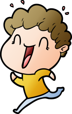 Bir insan tarafından çizilmiş mutlu bir adam.