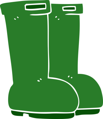 Bir insan tarafından çizilmiş karikatür Wellingtons.