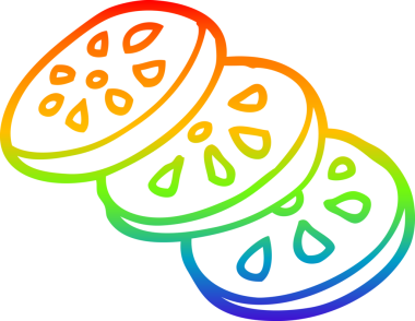 gökkuşağı gradyanı çizimi bir insan tarafından çizilmiş limon dilimleri