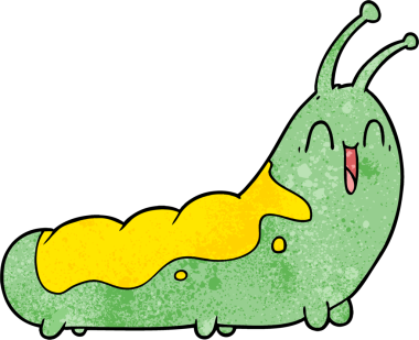 Bir insan tarafından çizilmiş komik bir karikatür tırtılı.