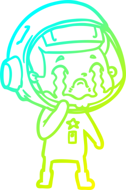 Bir insan tarafından çizilmiş ağlayan astronot çizgi filmi.