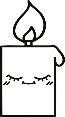 Bir insan tarafından çizilmiş mum çizimi.
