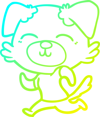 Bir insan tarafından çizilen çizgi film köpeğinin soğuk gradyan çizgisi.