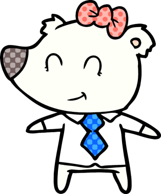 Bir insan tarafından çizilmiş kutup ayısı karikatürü