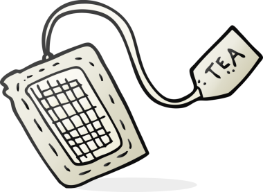 Bir insan tarafından çizilmiş serbest çizim çay poşeti.