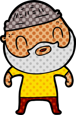 Bir insan tarafından çizilmiş sakallı bir adam.