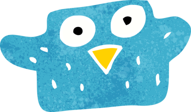 Bir insan tarafından çizilmiş çizgi film kuşu.