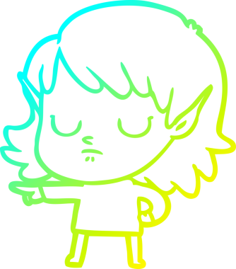 Bir insan tarafından çizilmiş soğuk gradyan çizgi çizimi.