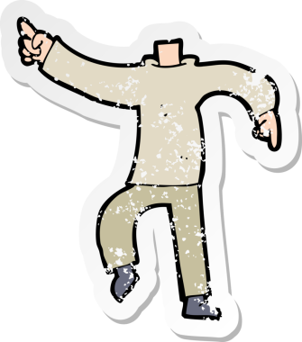 Bir insan tarafından çizilmiş bir karikatürün gerilimli çıkartması.