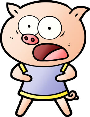 Bir insan tarafından çizilmiş domuz bağırması.