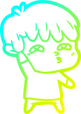 Bir insan tarafından çizilmiş soğuk gradyan çizgi çizimi.