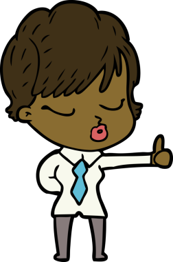 Bir insan tarafından çizilmiş gözleri kapalı çizgi film kadını.