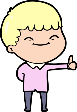 Bir insan tarafından çizilmiş mutlu çocuk çizgi filmi.