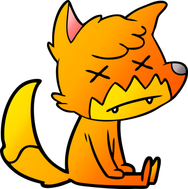 Bir insan tarafından çizilmiş ölü tilki çizgi filmi