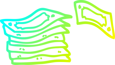 Bir insan tarafından çizilen para yığınının soğuk gradyan çizgisi