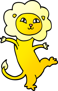 karikatür mutlu aslan bir insan tarafından çizilmiş