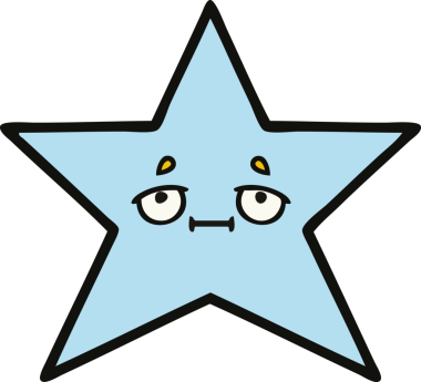 Bir insan tarafından çizilmiş yıldız balığı çizgi filmi.