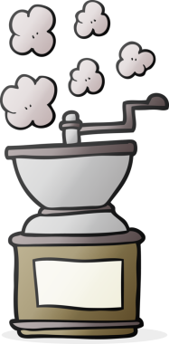 Bir insan tarafından çizilmiş kahve öğütücüsü.