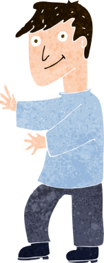 Bir insan tarafından çizilmiş mutlu bir adam.