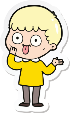 Bir insan tarafından çizilmiş karikatür adamın çıkartması.