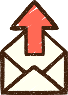 Bir insan tarafından çizilen E- posta Tebeşiri