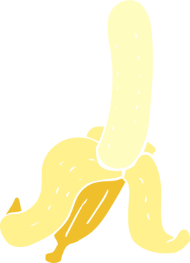 Bir insan tarafından çizilmiş muzun düz renk çizimi