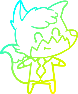 Bir insan tarafından çizilmiş mutlu tilki çizgi filmi.