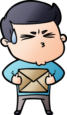 Bir insan tarafından çizilmiş terleyen çizgi film adamı.