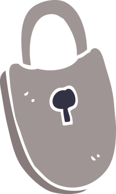 Bir insan tarafından çizilmiş karikatür kilitlenmiş asma kilit