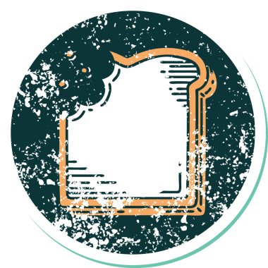 Bir insan tarafından çizilmiş bir ekmek diliminin sembolik dövmeli görüntüsü.