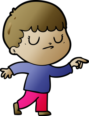 Bir insan tarafından çizilmiş huysuz çocuk çizgi filmi.