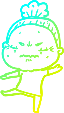 Bir çizgi film çizimi, bir insan tarafından çizilmiş yaşlı bir kadını rahatsız ediyordu.