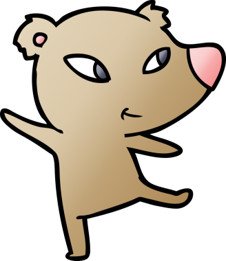 Bir insan tarafından çizilmiş şirin bir ayı çizgi filmi.