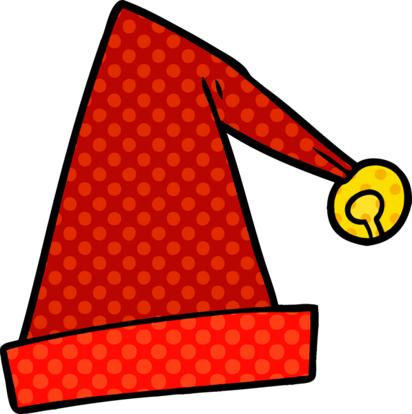 Bir insan tarafından çizilmiş noel şapkası.