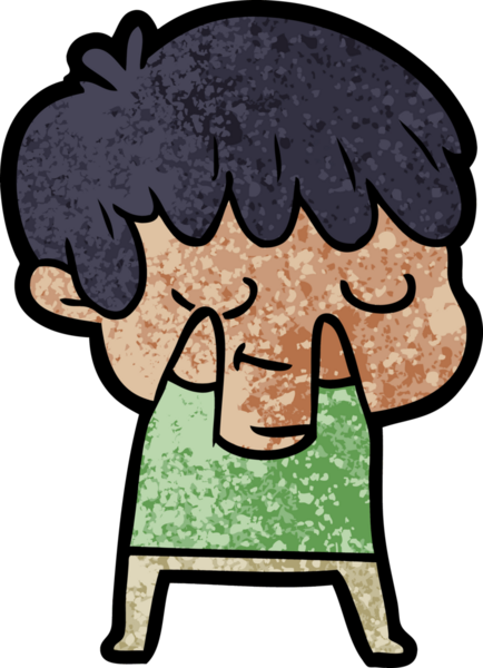 Bir insan tarafından çizilmiş mutlu çizgi film çocuğu.