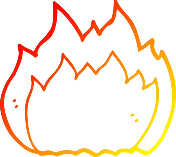 Bir insan tarafından çizilen çizgi film ateşinin sıcak eğim çizgisi.