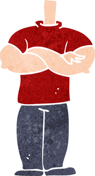 katlanmış kollu karikatür gövdesi (bir insan tarafından çizilen ve eşleştirilen karikatürler)