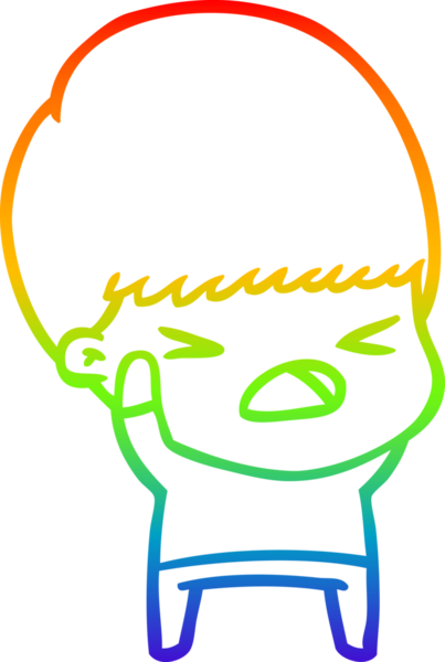 gökkuşağı gradyan çizgi çizimi bir insan tarafından çizilmiş stresli bir adam