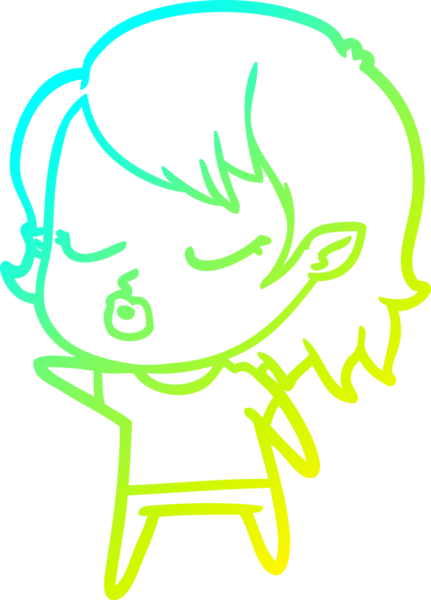 Soğuk gradyan çizgisi, bir insan tarafından çizilmiş şirin bir vampir kız çizgi filmi.