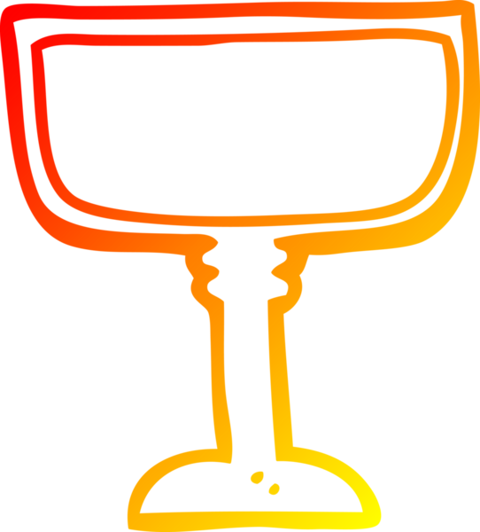 Bir insan tarafından çizilmiş bir şarap kadehinin sıcak çizgi çizimi
