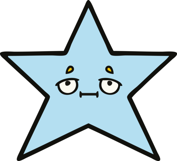 Bir insan tarafından çizilmiş yıldız balığı çizgi filmi.