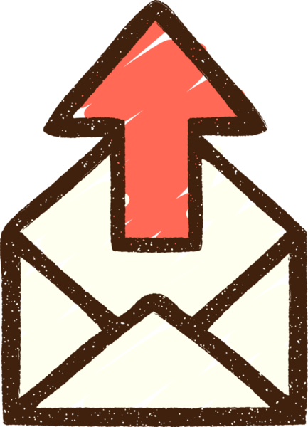 Bir insan tarafından çizilen E- posta Tebeşiri