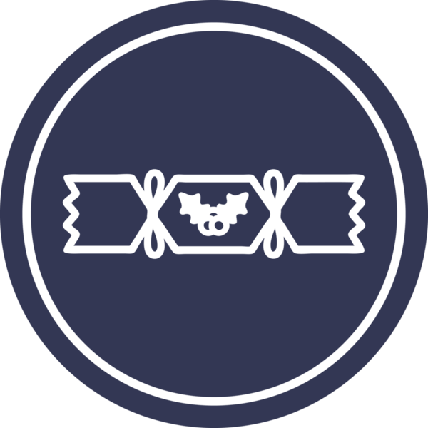 Bir insan tarafından çizilmiş noel krakeri dairesel simgesi