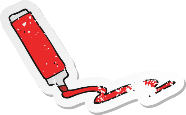 Bir insan tarafından çizilmiş bir karikatür kaleminin gerilimli çıkartması.