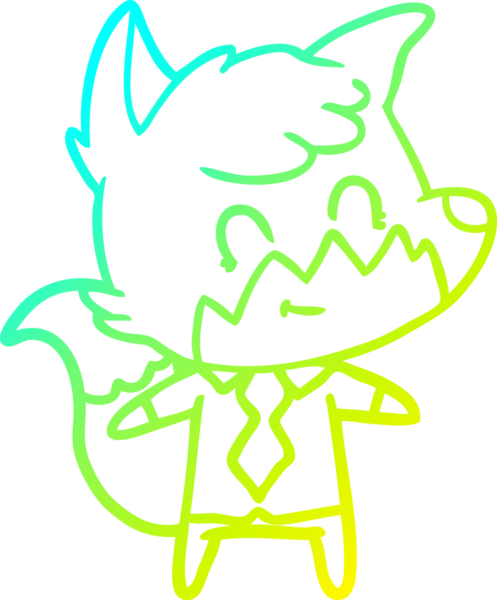 Bir insan tarafından çizilmiş mutlu tilki çizgi filmi.