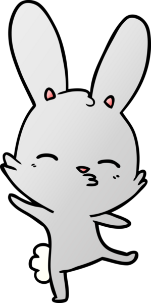 Bir insan tarafından çizilmiş meraklı tavşan çizgi filmi.